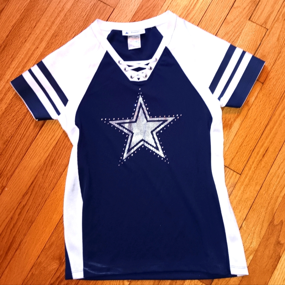 Dallas Cowboys Authentic Brand  Women's Jersey Lace-Up Ter Shirt Size L